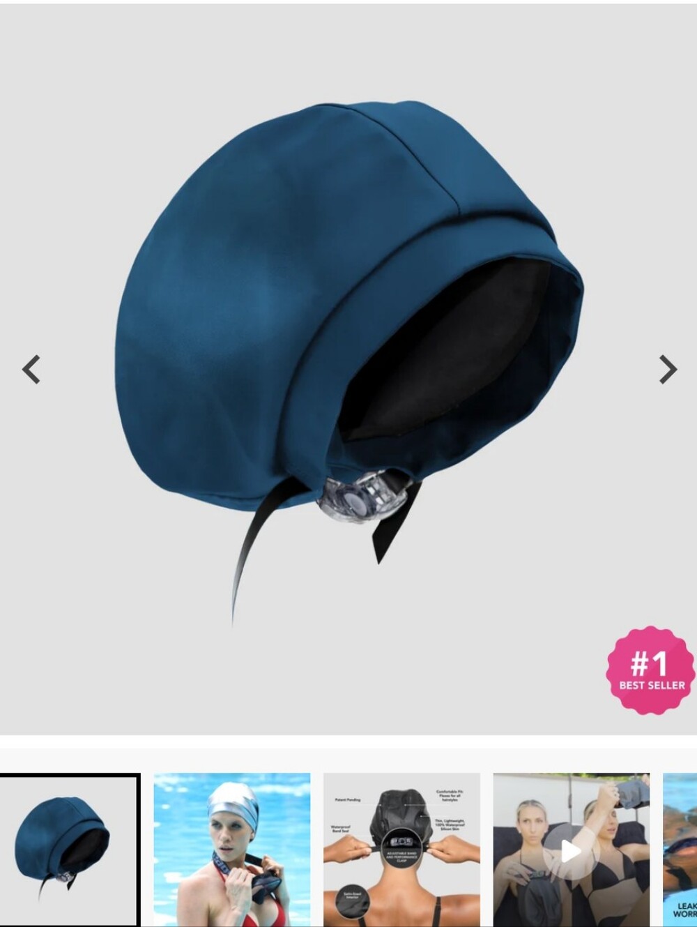 Hairbrella Satin-Lined Waterproof, Adjustable Swim Cap